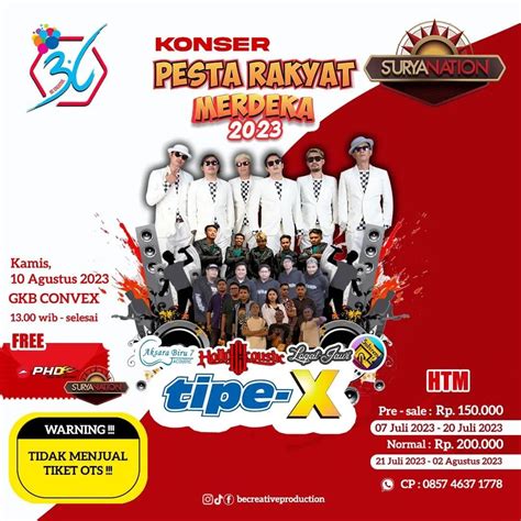 Jadwal konser tipe x 2023 palembang Rara LIDA akan konser bareng dengan grup band Tipe-X di provinsi Lampung
